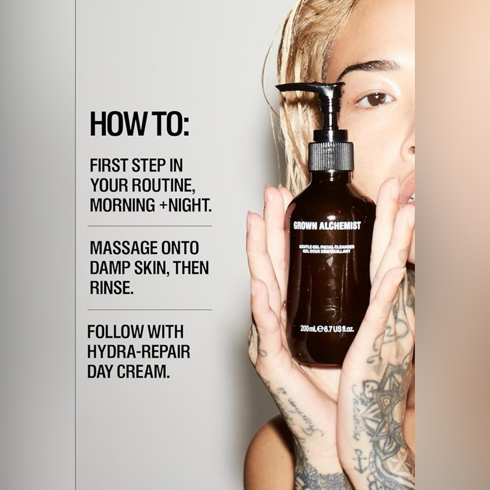 Grown Alchemist Amber Brown Pump Bottle Gentle Gel Facial Cleanser 6.7 ounces - Picture 4 of 4